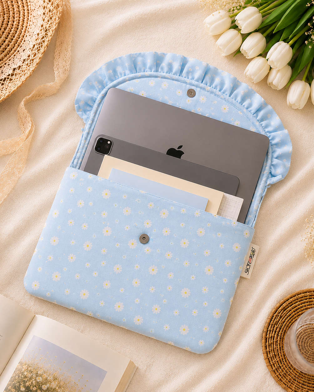 Laptop Sleeve-Blue Daisy