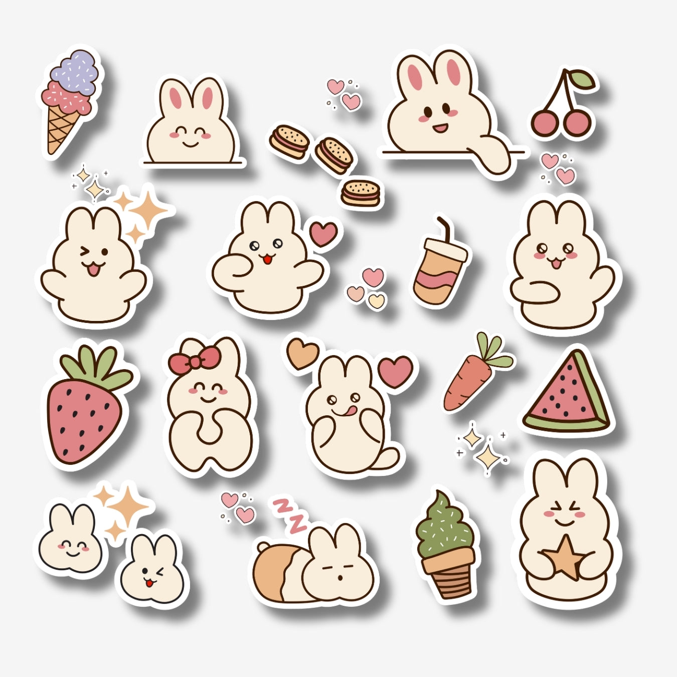 Peach Bunny - Kawaii Sticker