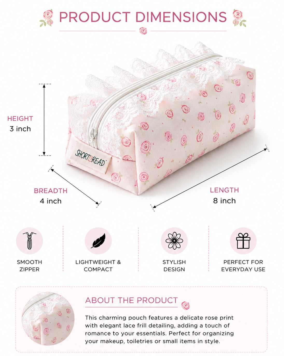 Pink Rose - Pouch
