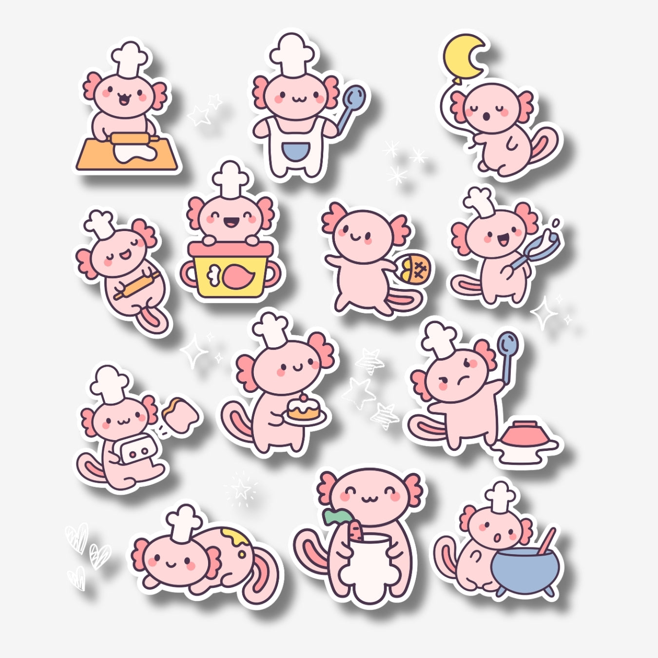 Cute Axolotl- Kawaii Sticker