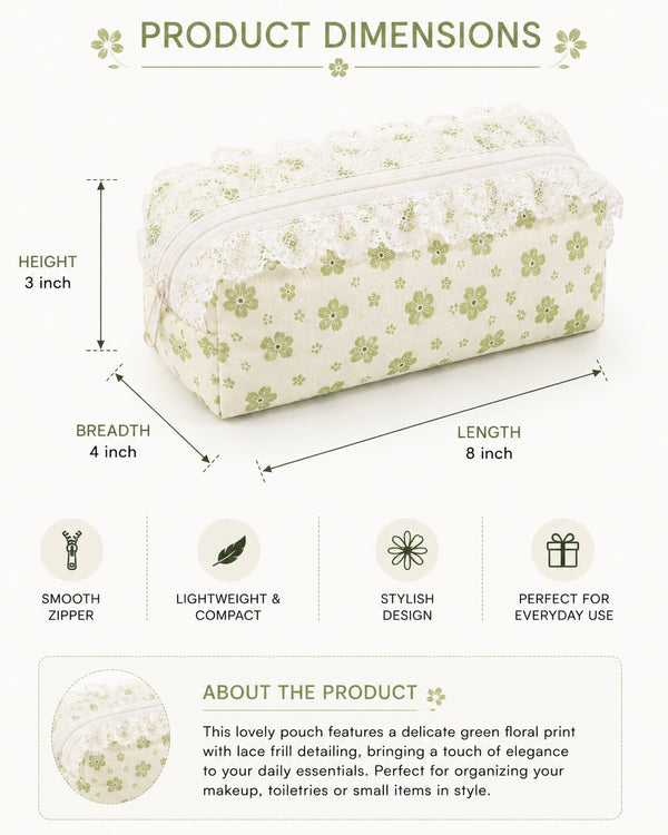 Green Floral - Pouch
