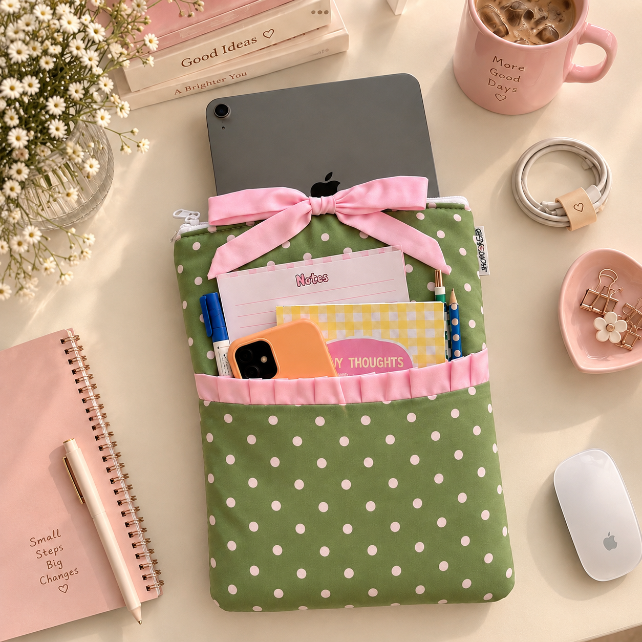 Green Polka - Ipad Sleeve