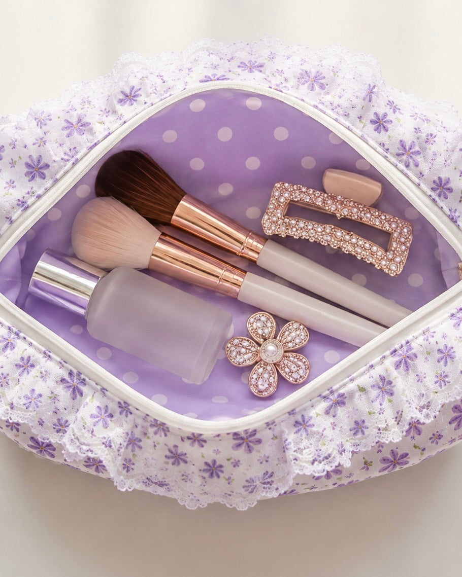 Purple Floral - Pouch