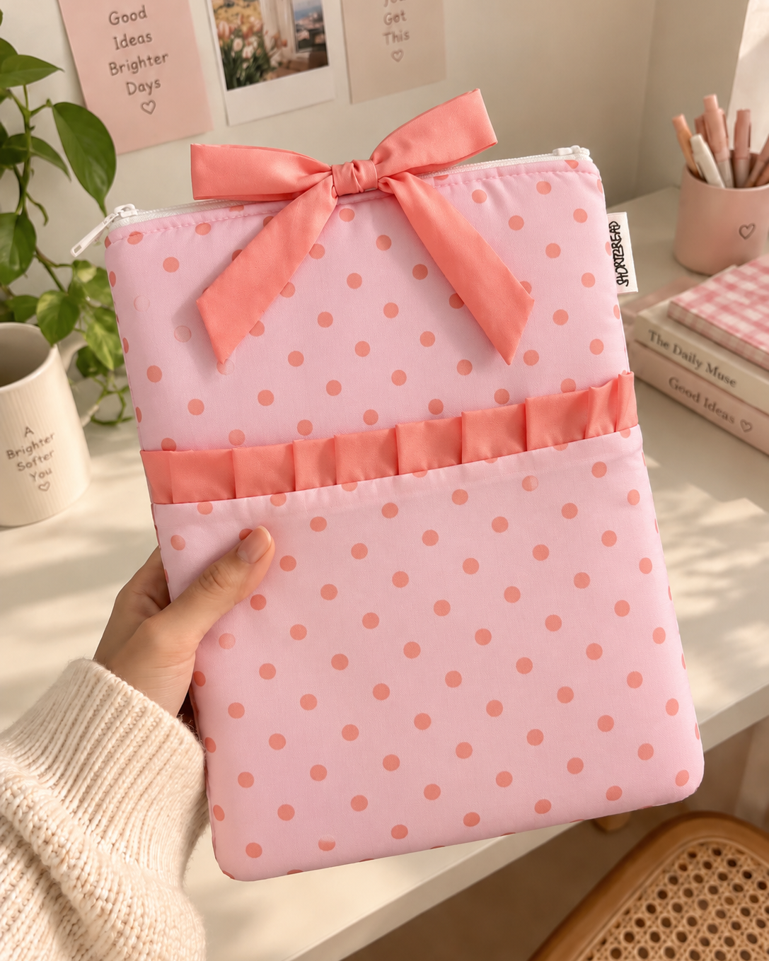 Orange & Pink Polka - Ipad Sleeve