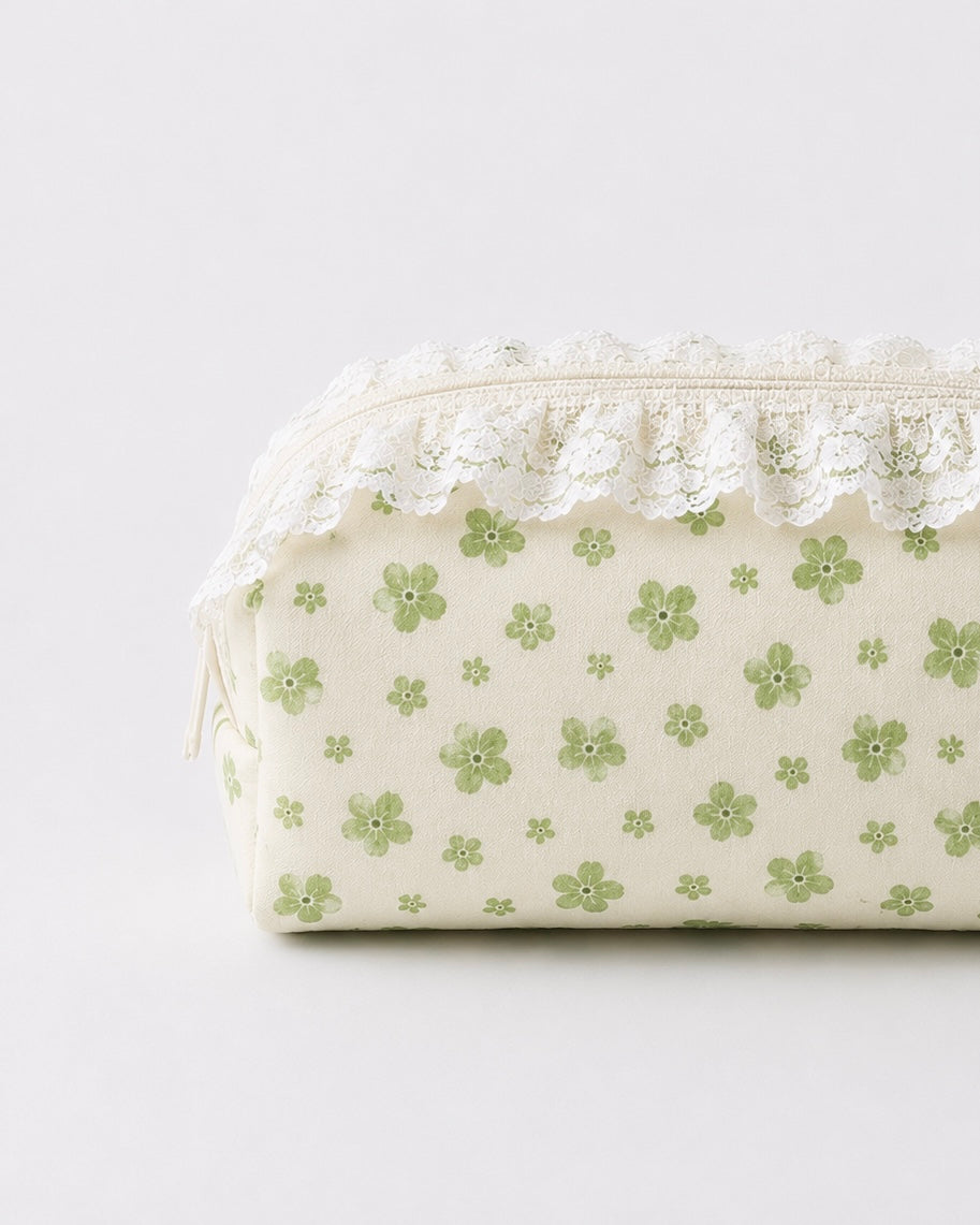 Green Floral - Pouch