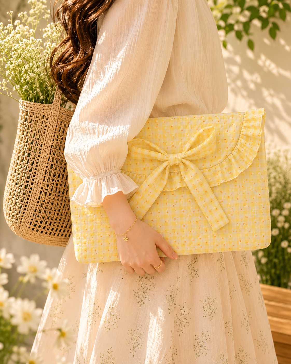 Laptop Sleeve-Yellow Floral