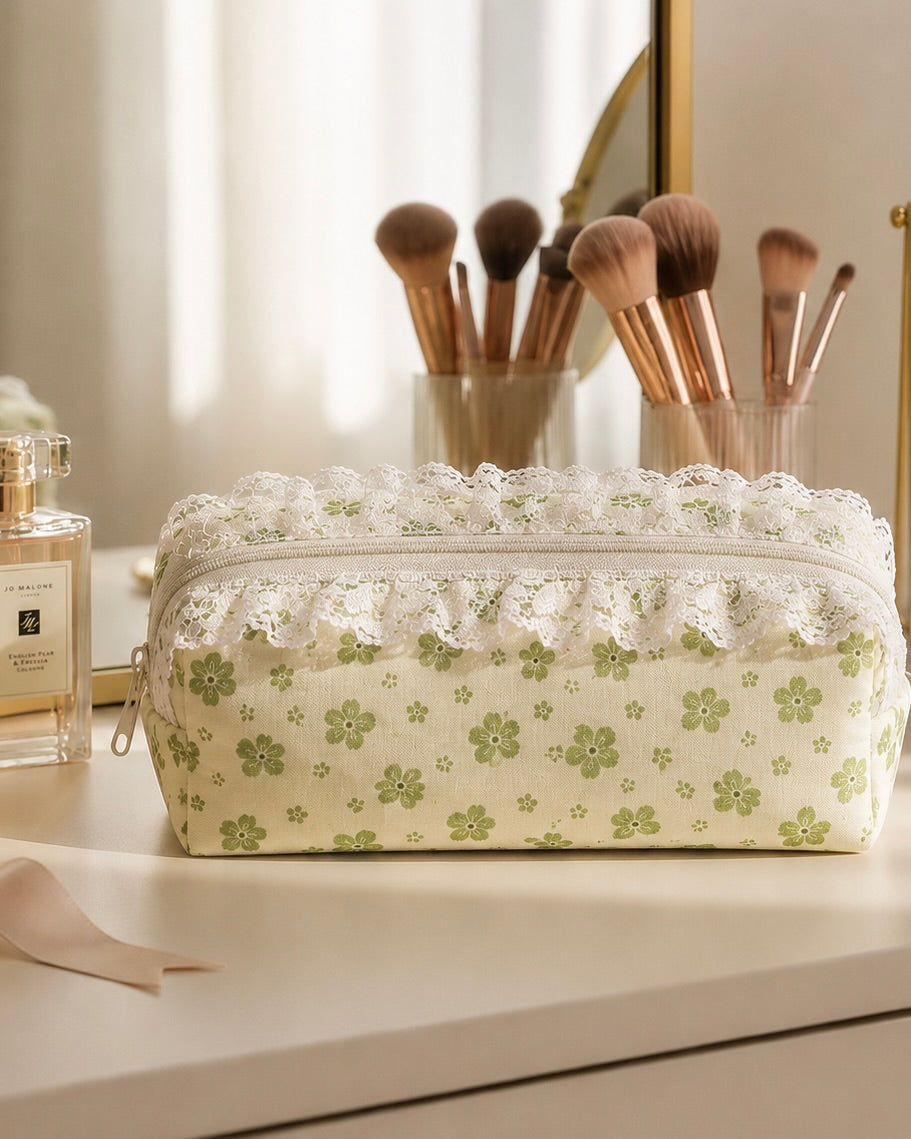 Green Floral - Pouch