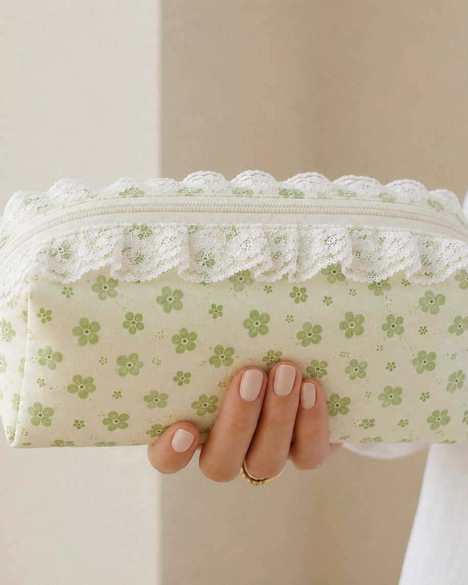 Green Floral - Pouch