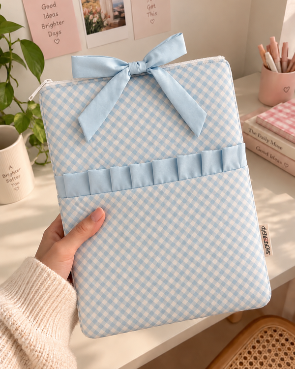 Blue Gingham - Ipad Sleeve