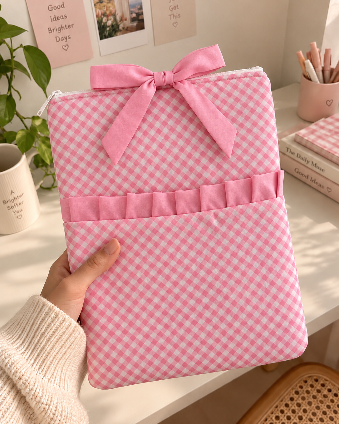 Pink Gingham - Ipad Sleeve