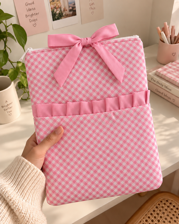 Pink Gingham - Ipad Sleeve
