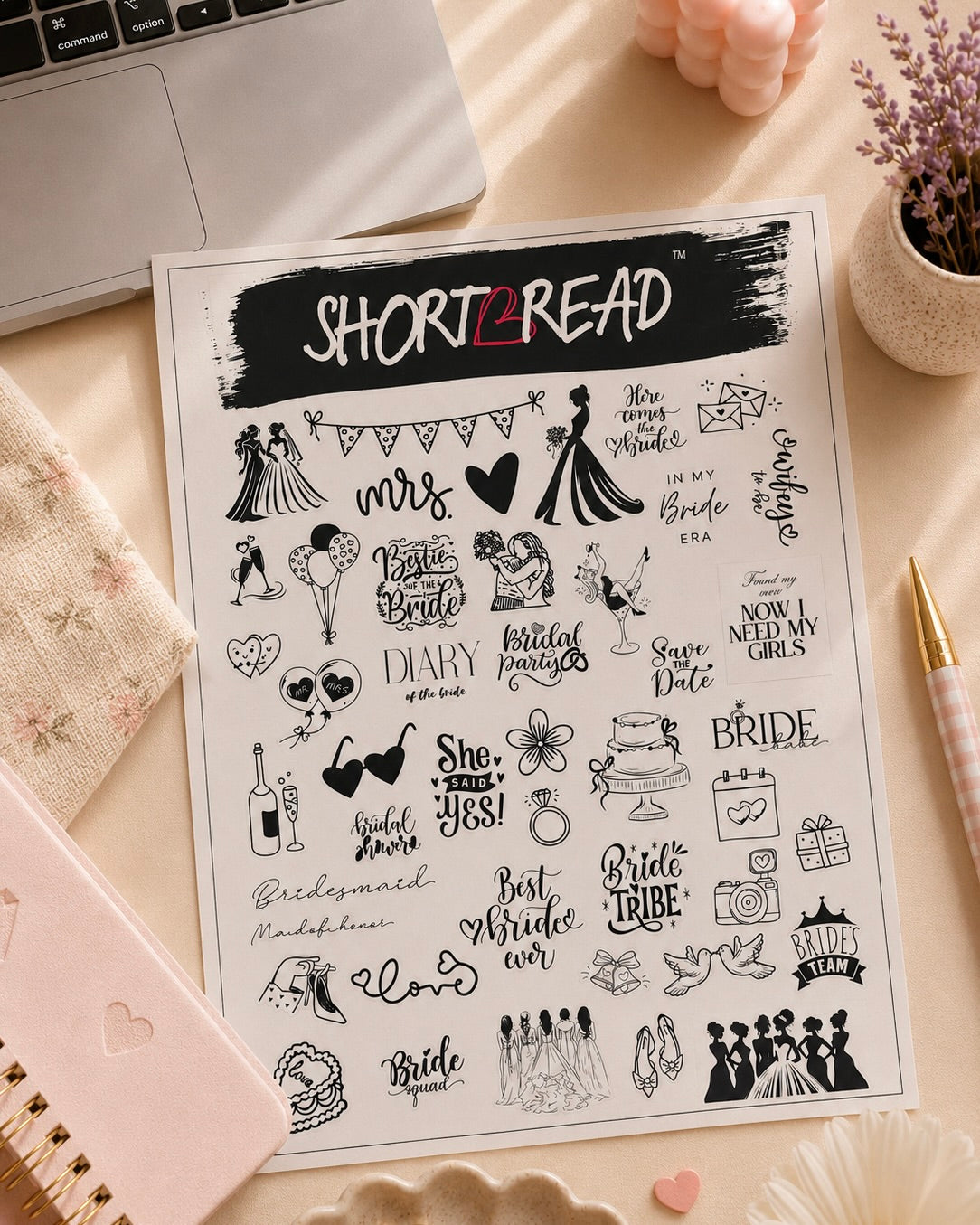 Bride & Bridesmaids Sticker Sheet