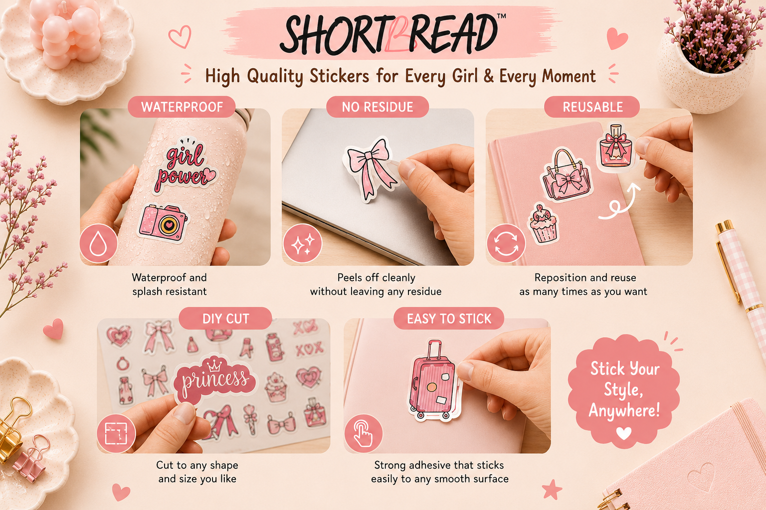 Pretty in Pink Sticker Sheet