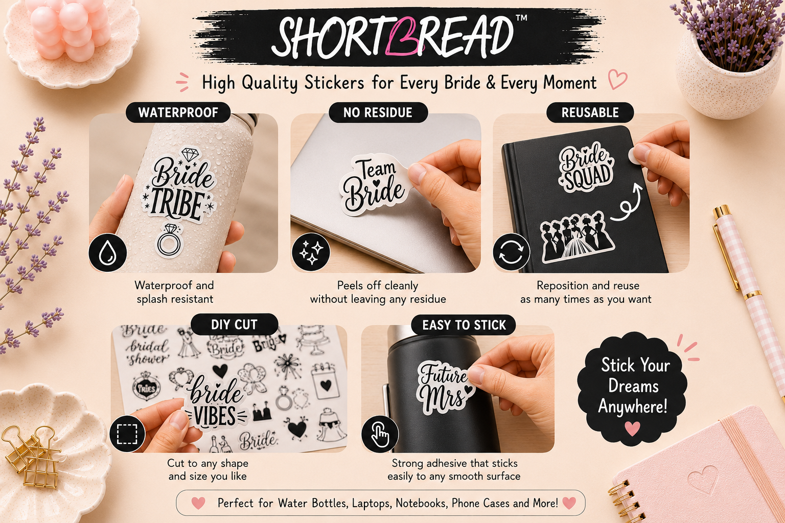 Bride & Bridesmaids Sticker Sheet