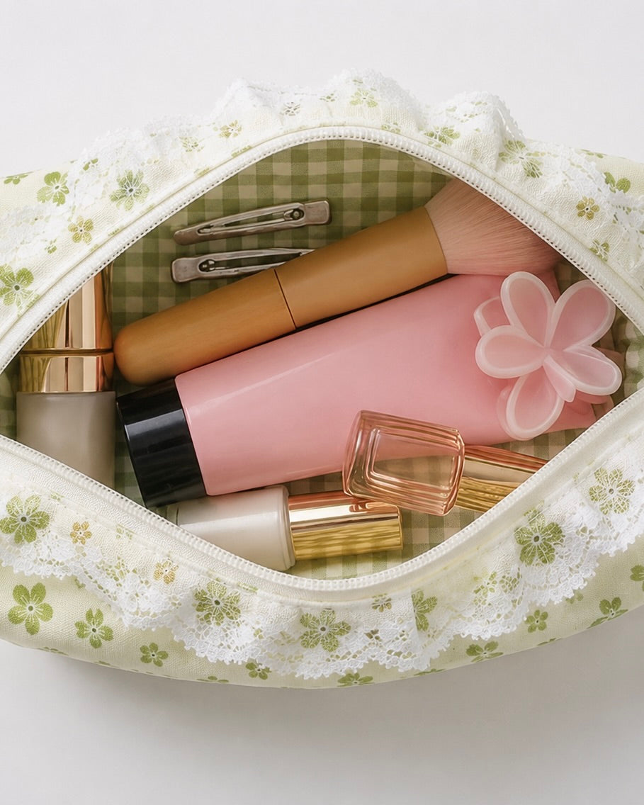 Green Floral - Pouch
