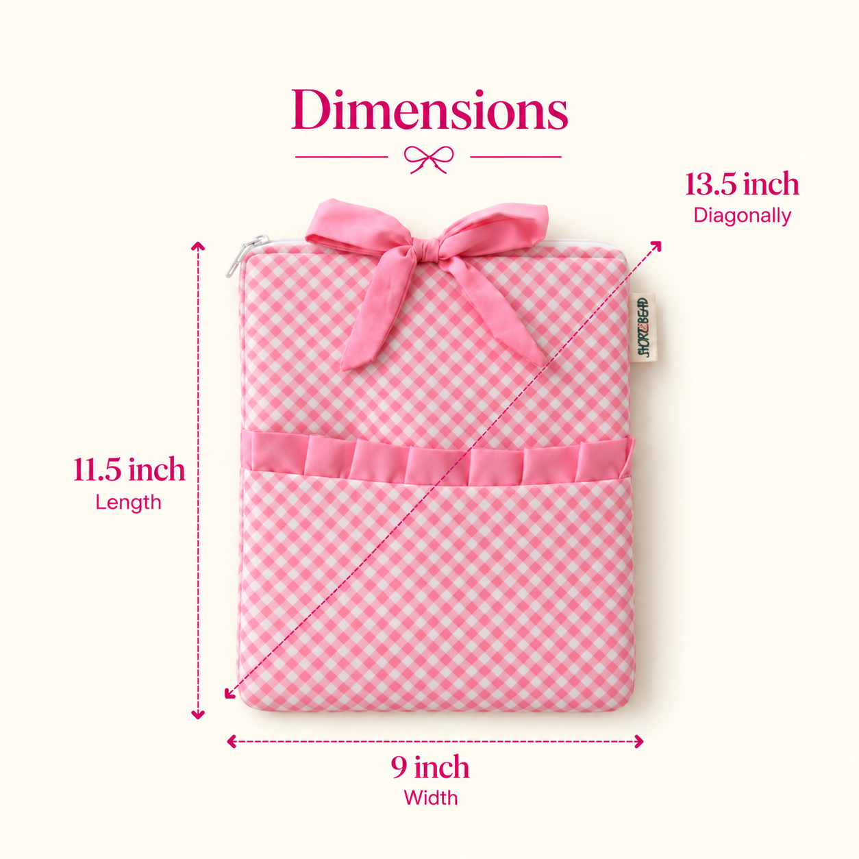 Pink Gingham - Ipad Sleeve