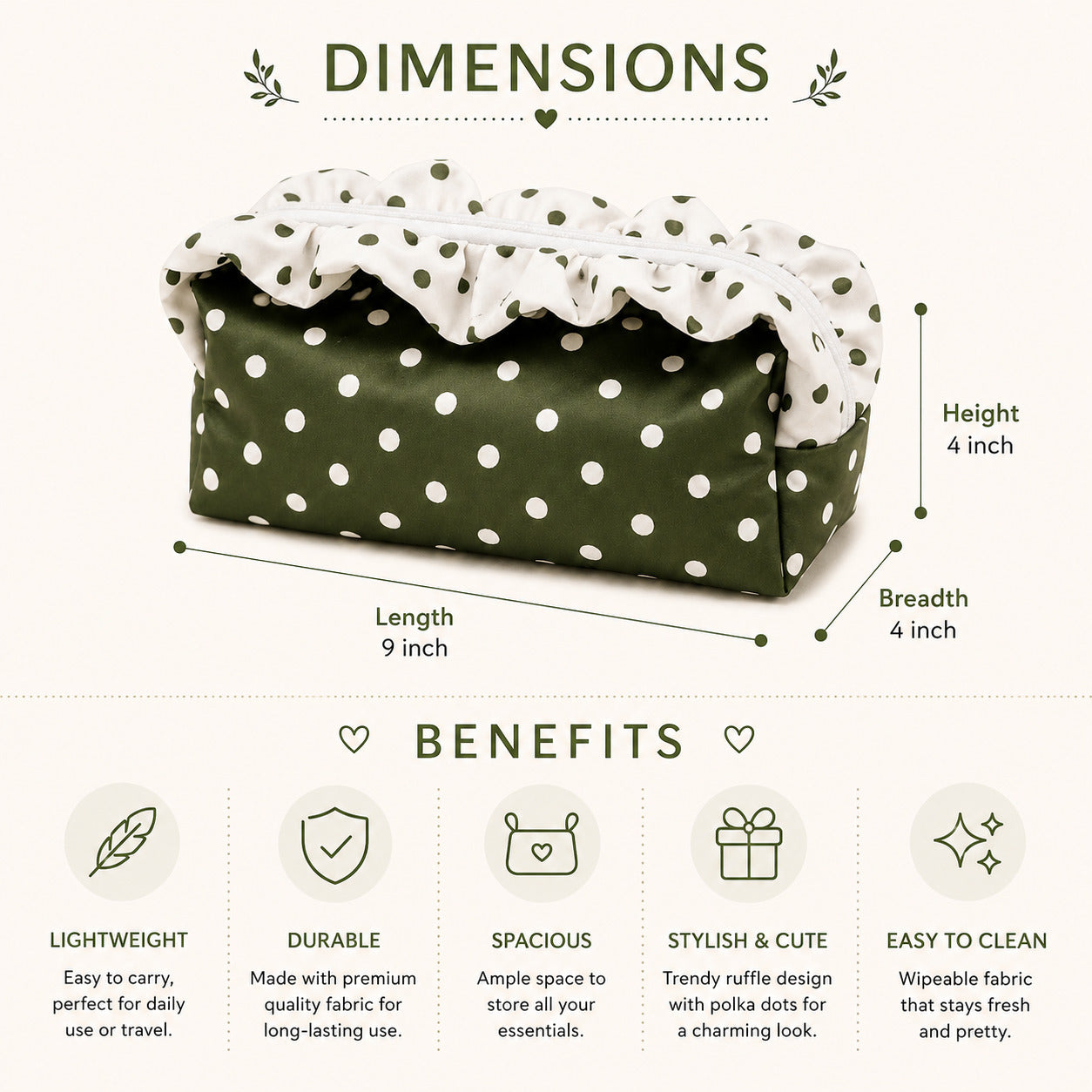 Pistachio Cream - Polka Pouch