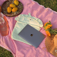 Laptop Sleeve-Green Gingham