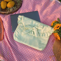 Laptop Sleeve-Green Gingham