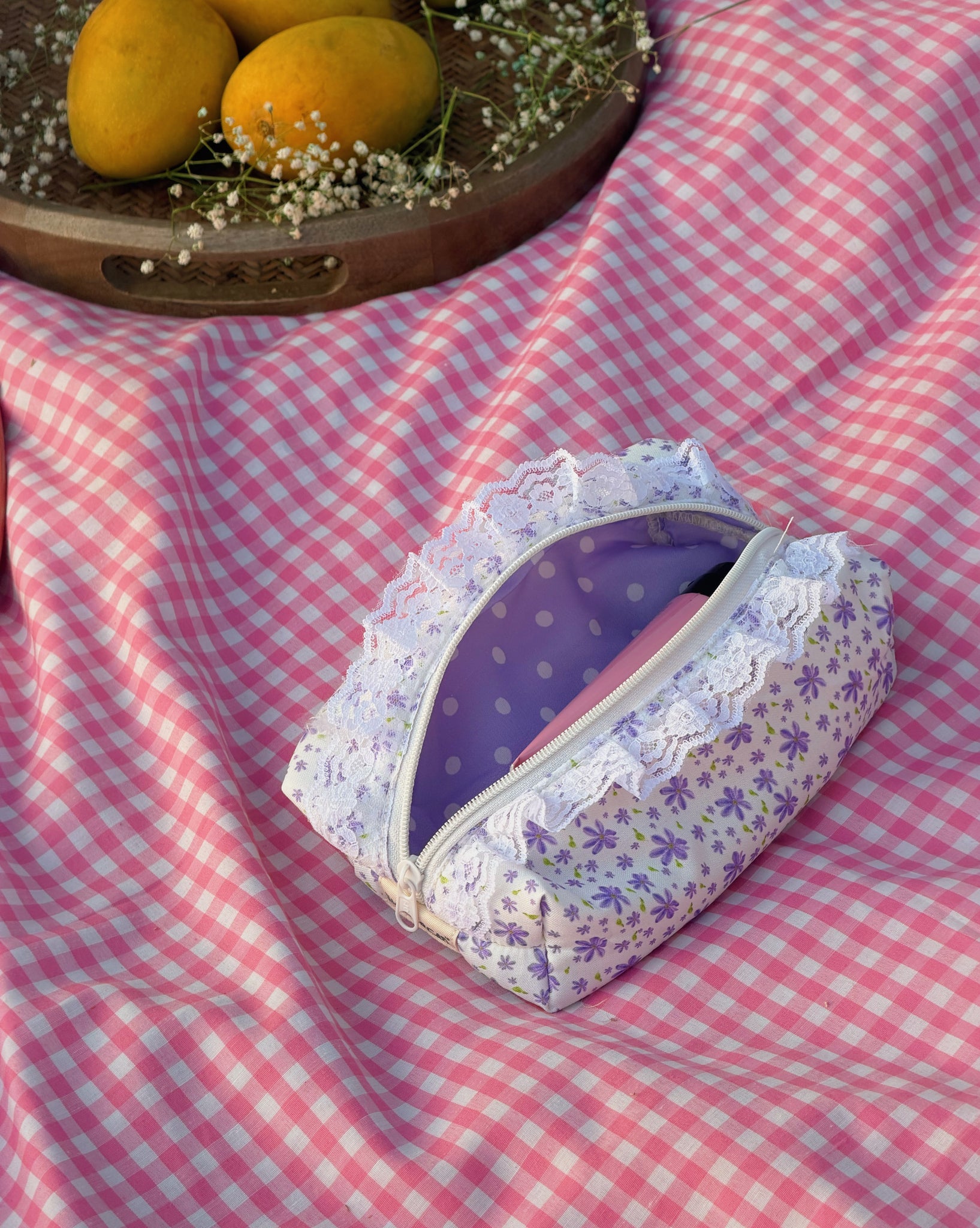 Purple Floral - Pouch