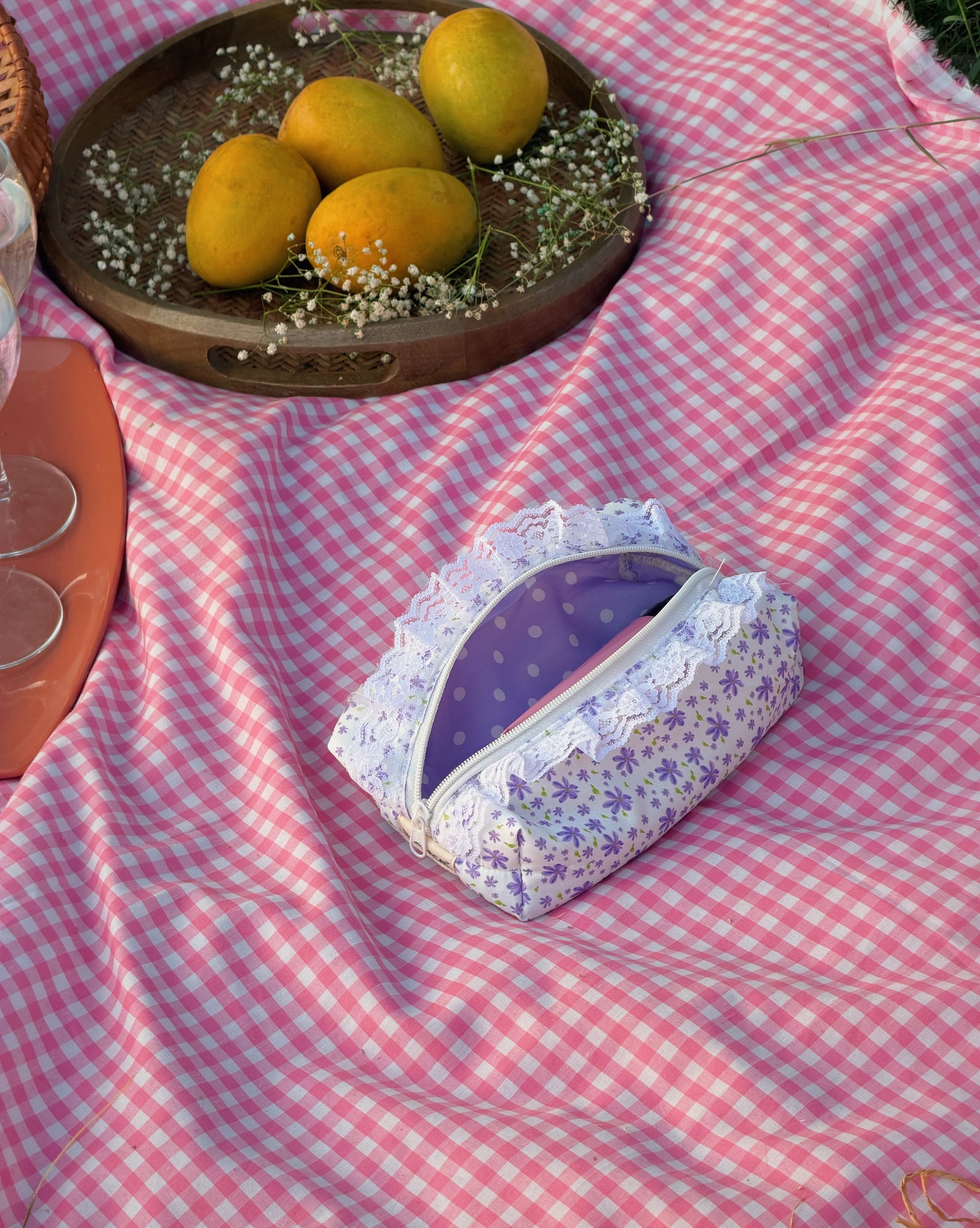 Purple Floral - Pouch