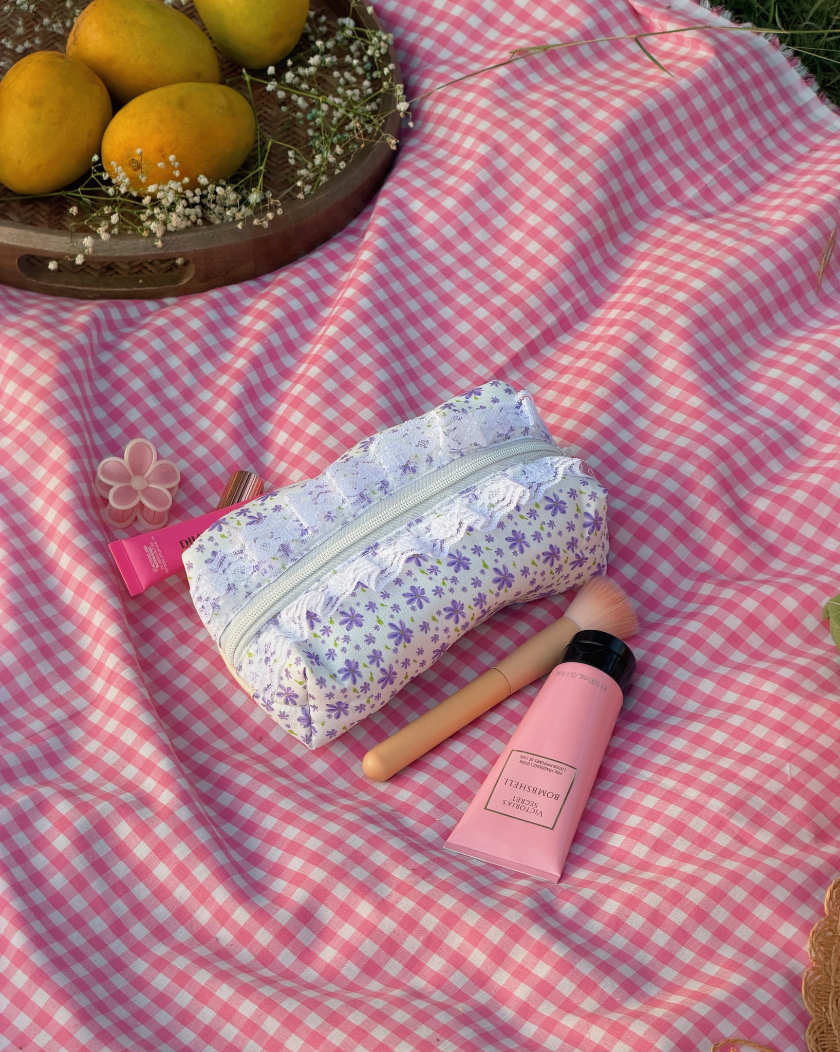 Purple Floral - Pouch