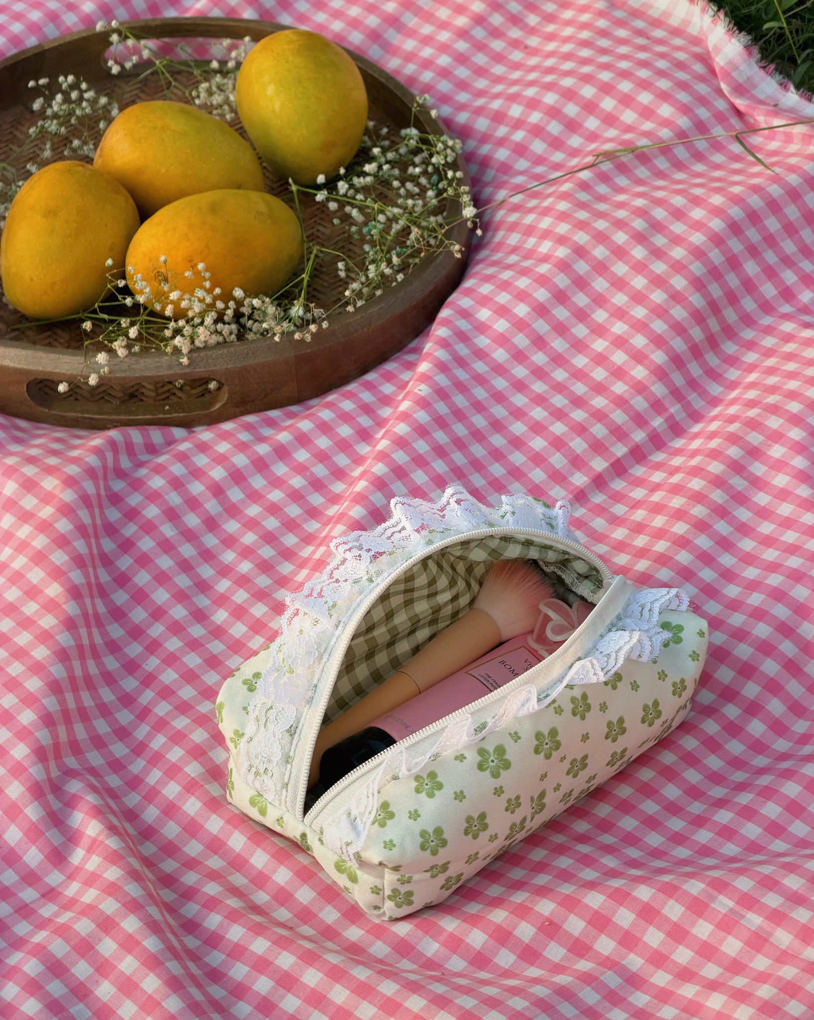 Green Floral - Pouch