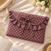 Laptop Sleeve- Brown and Pink Polka