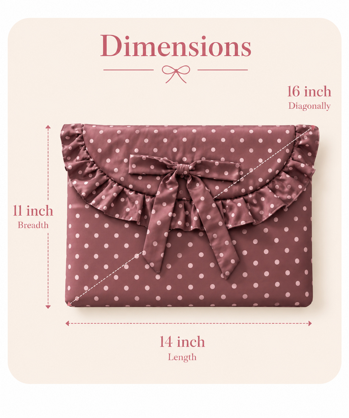 Laptop Sleeve- Brown and Pink Polka