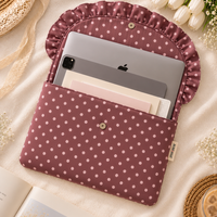 Laptop Sleeve- Brown and Pink Polka