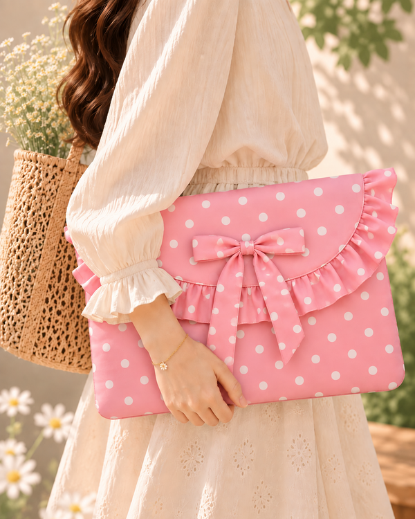 Laptop Sleeve- Pink Polka