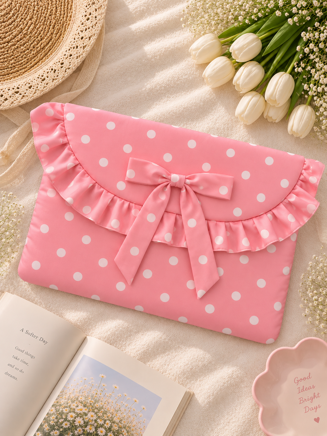 Laptop Sleeve- Pink Polka