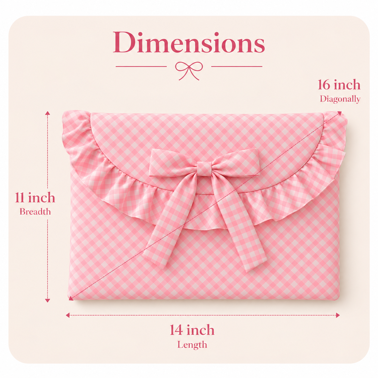 Laptop Sleeve-Pink Gingham