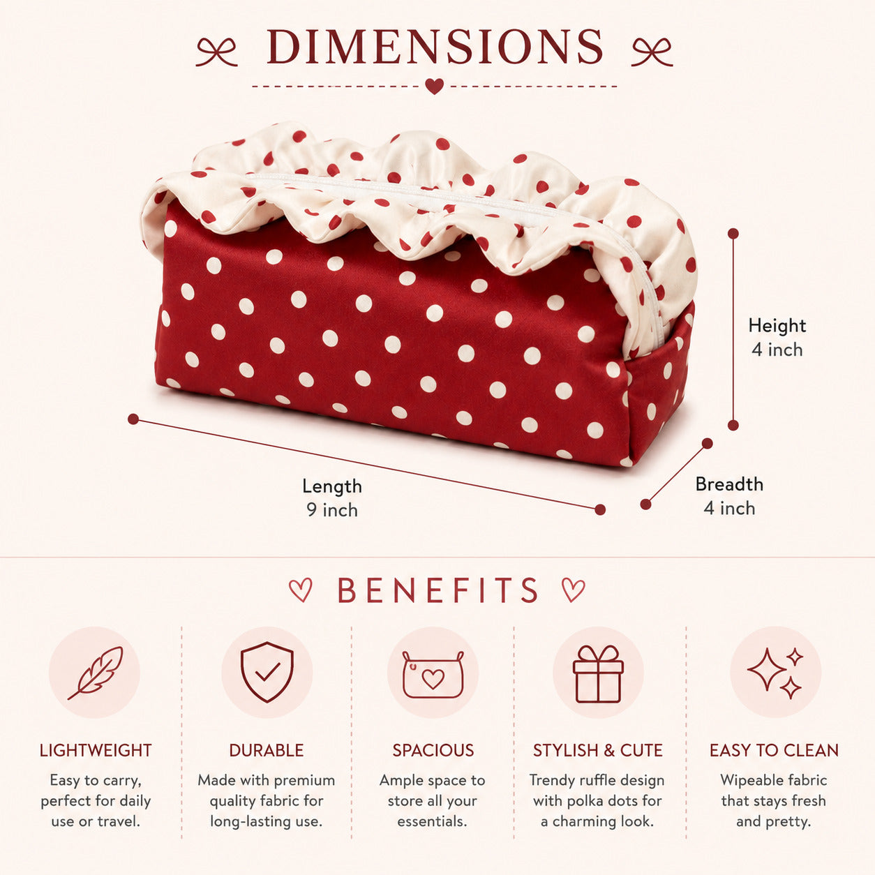 Red Velvet - Polka Pouch
