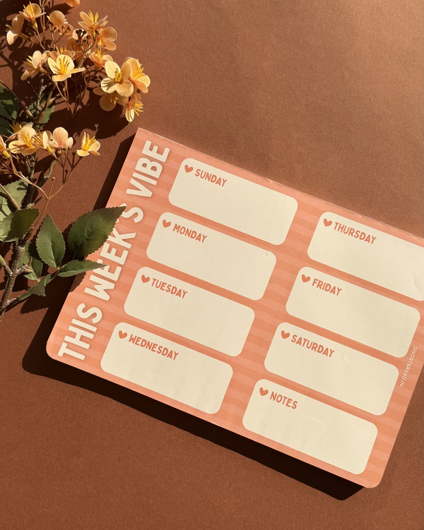 Weekly Planner Pad Orange