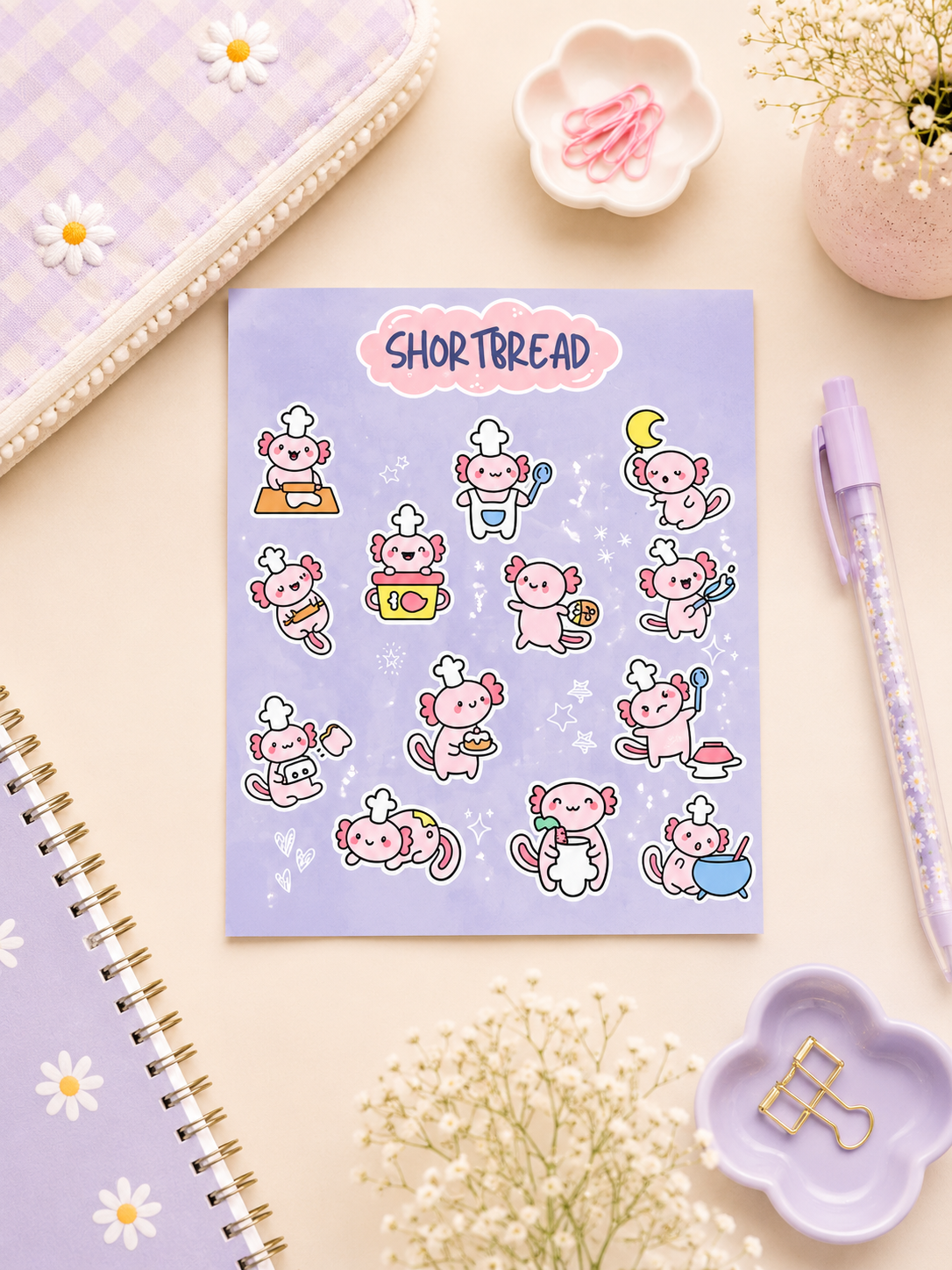 Cute Axolotl- Kawaii Sticker