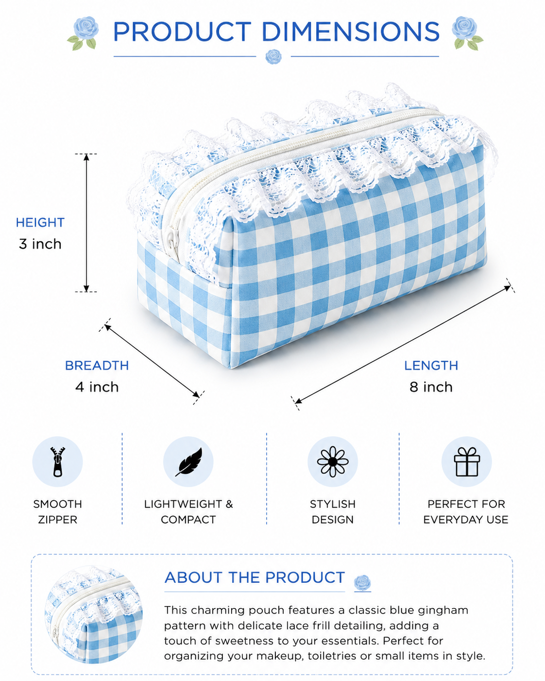 Blue Checks - Pouch