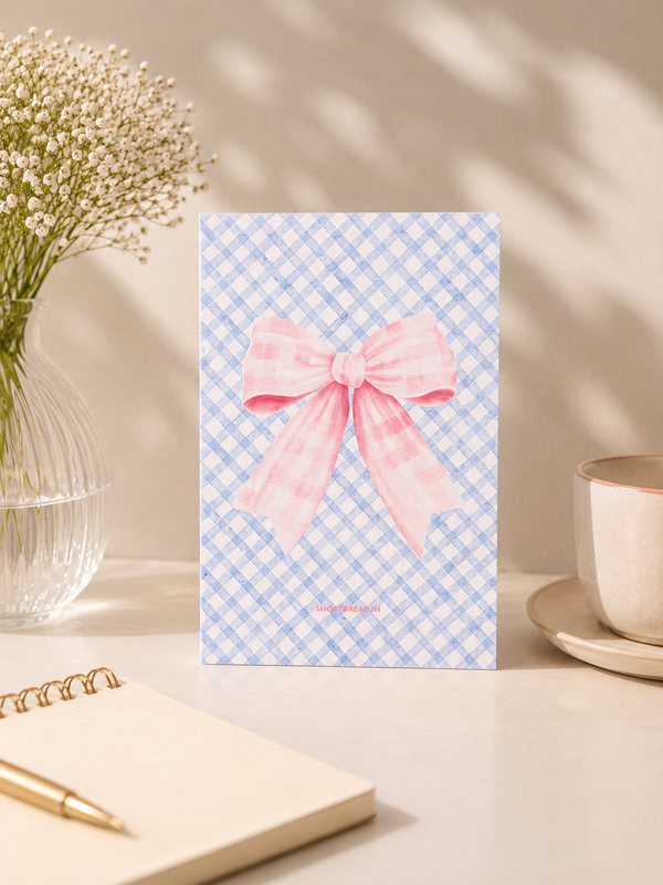 Blue Gingham Bow