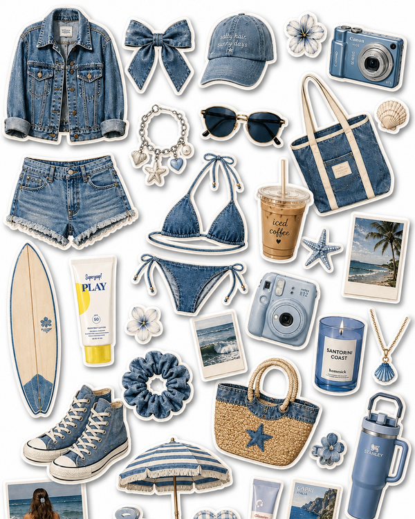 Denim Blue - Journal Stickers