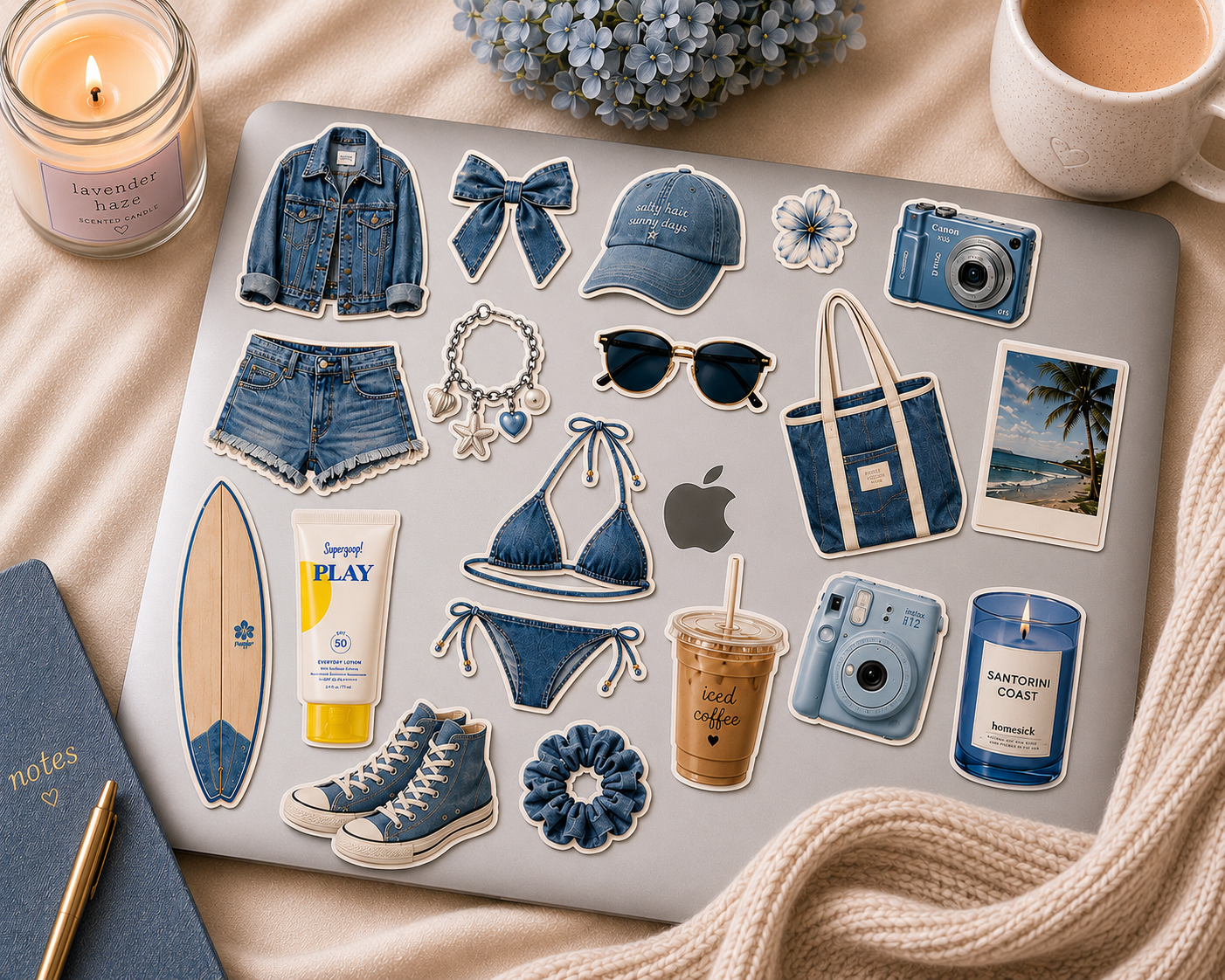 Denim Blue - Journal Stickers