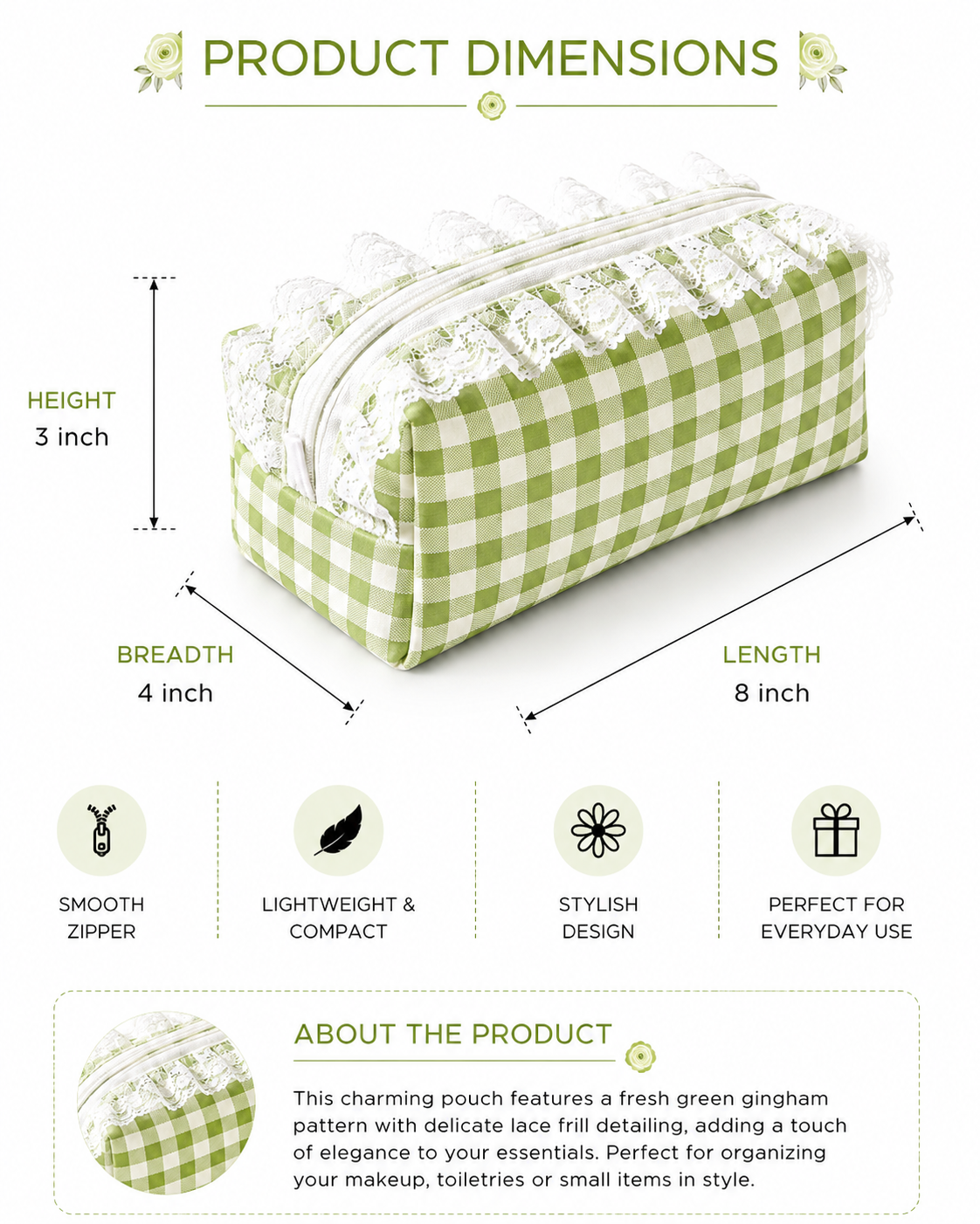 Green Checks - Pouch