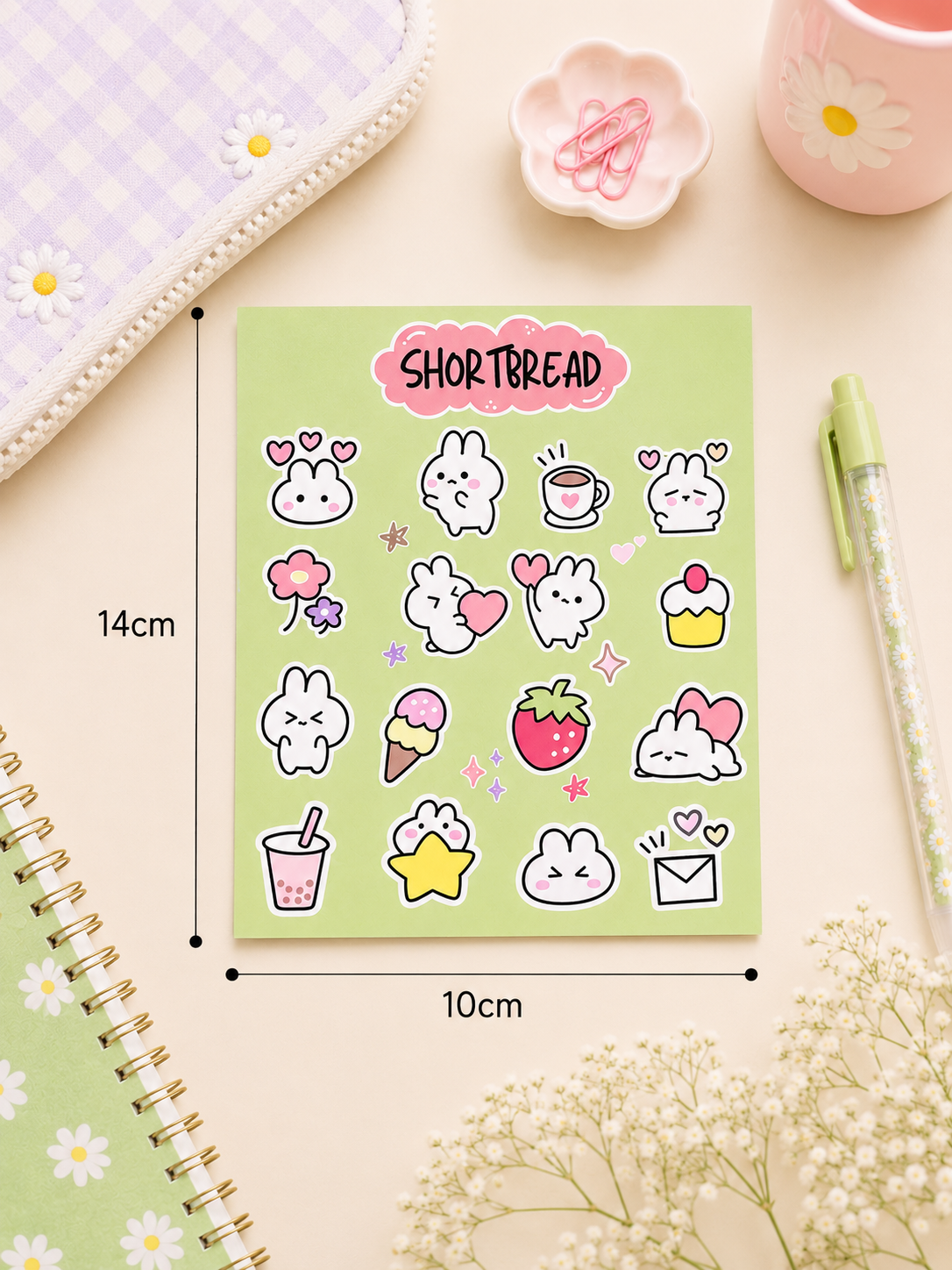 Green Bunny - Kawaii Sticker