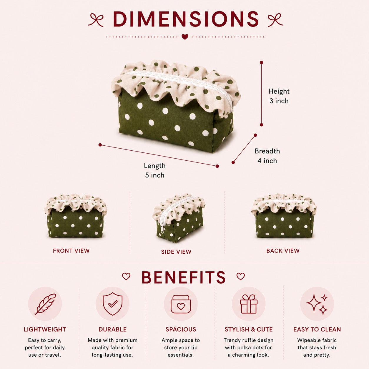 Mini Pistachio Cream - Polka Pouch