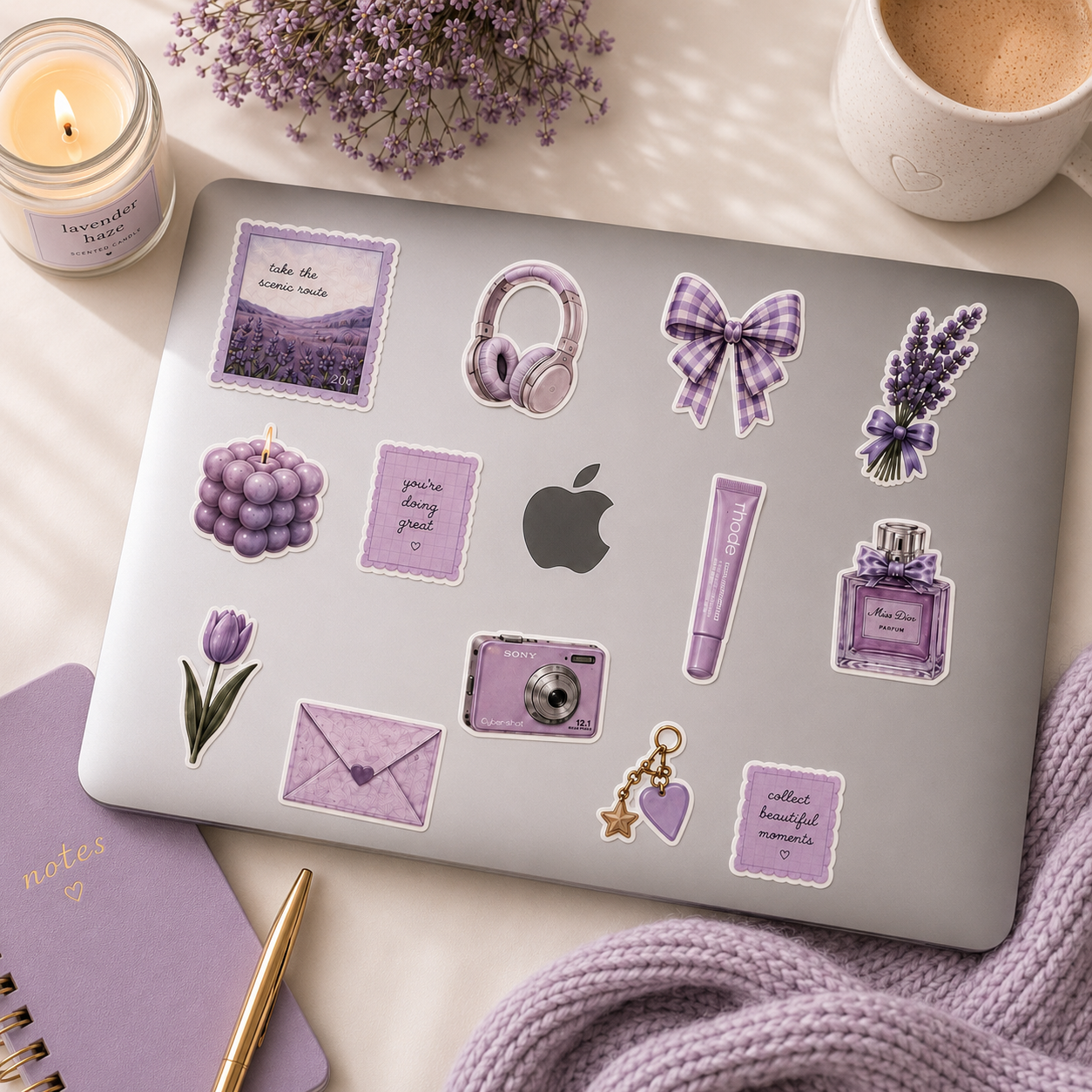 Lavendar - Journal Stickers