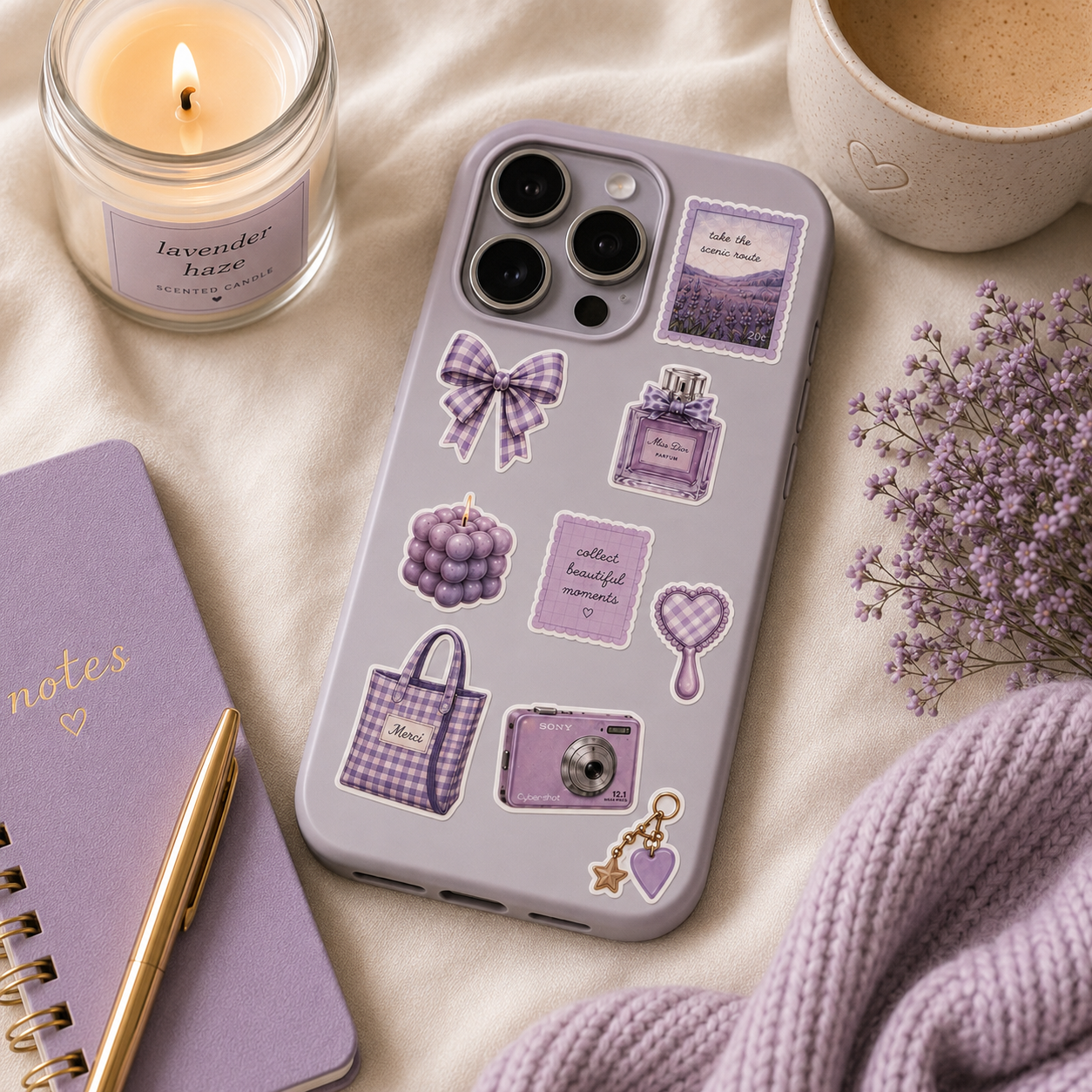 Lavendar - Journal Stickers