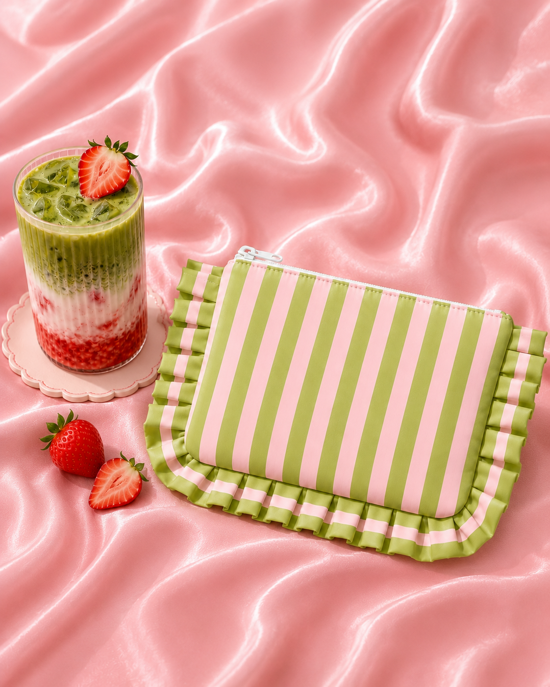 Strawberry Matcha - Flat Pouch
