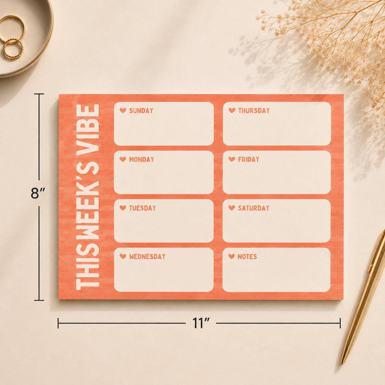 Weekly Planner Pad Orange
