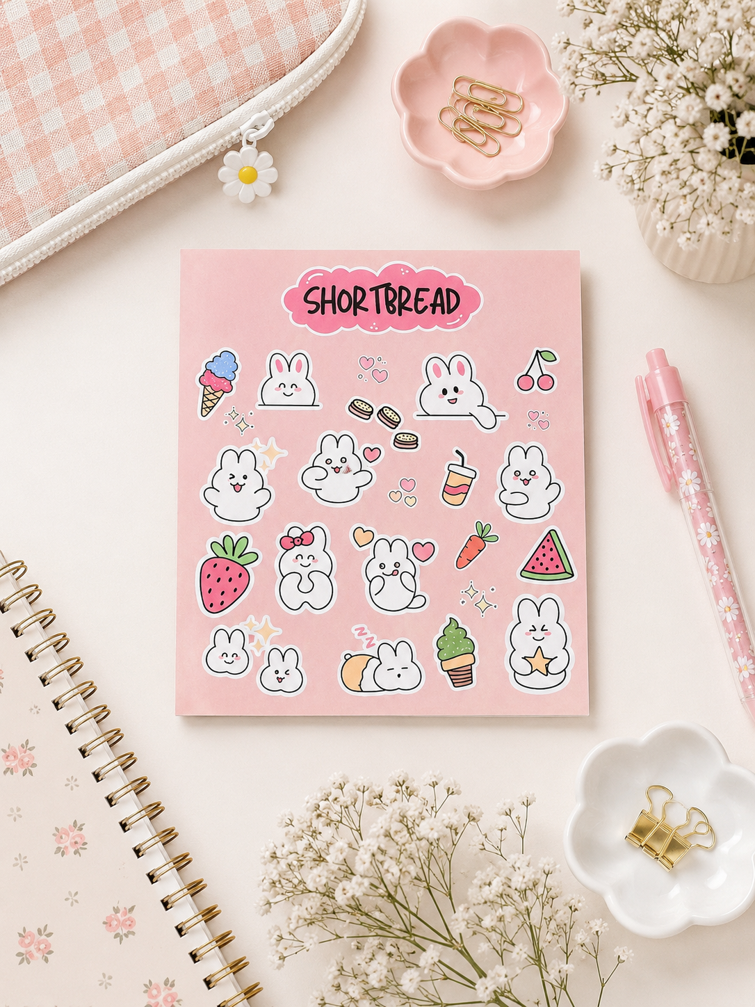 Peach Bunny - Kawaii Sticker