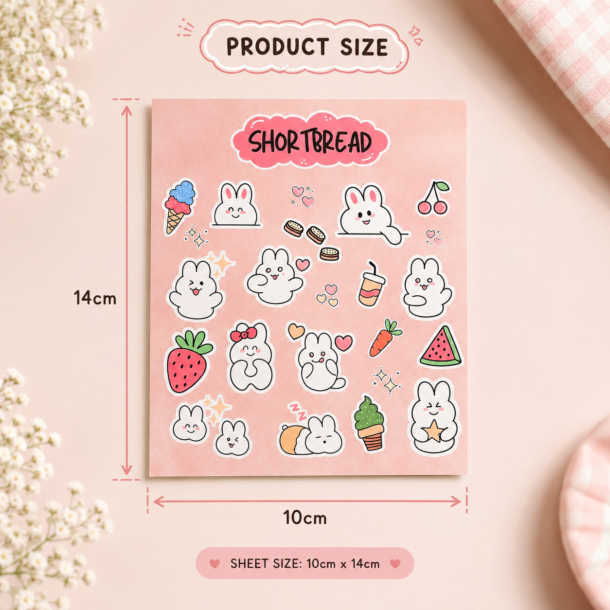 Peach Bunny - Kawaii Sticker