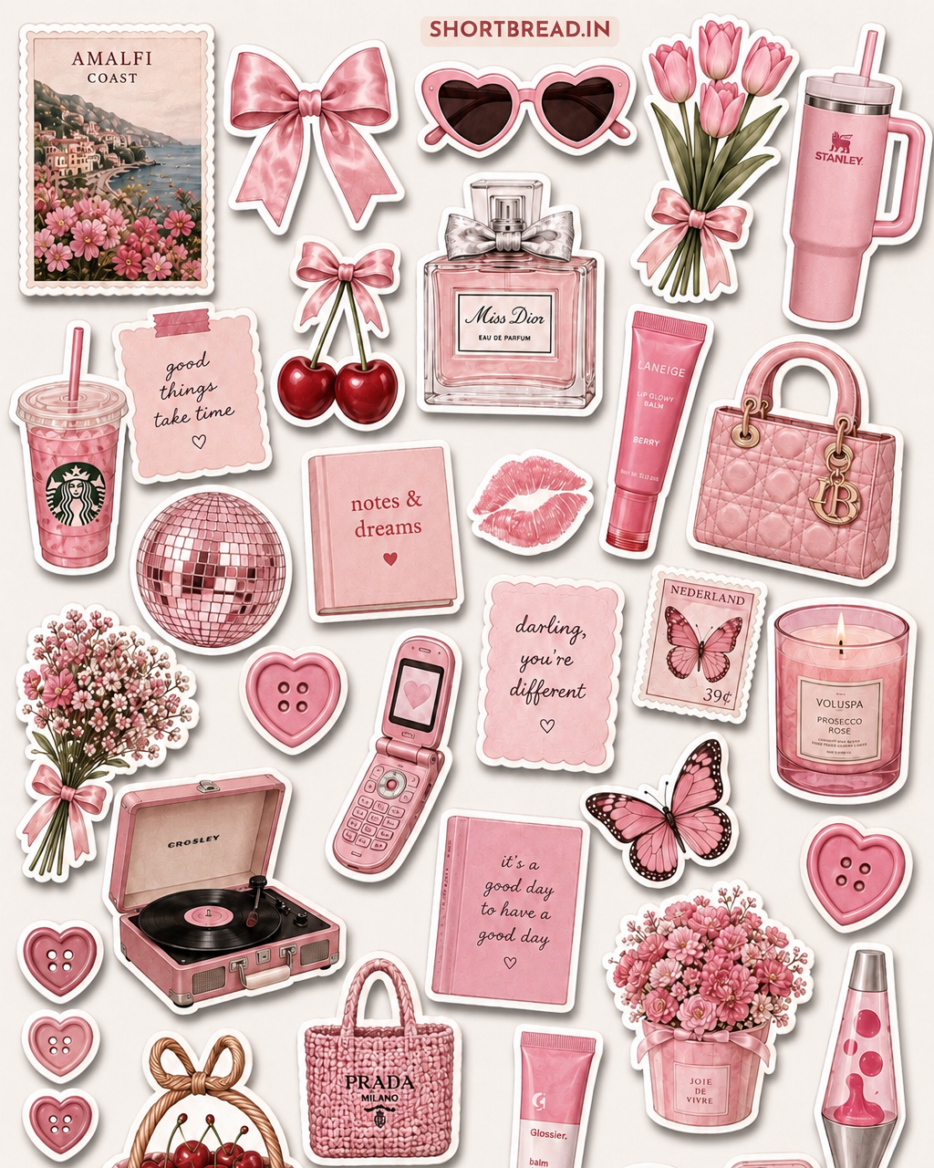 Pink - Journal Stickers